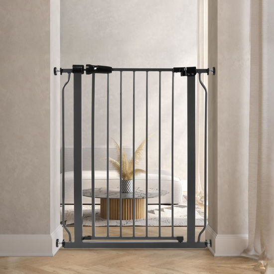 Picture of BalanceFrom Easy Walk-Thru Safety Gate for Doorways and Stairways with Auto-Close/Hold-Open Features, 36-Inch Tall, Fits 29.1 - 33.8 Inch Openings, Graphite