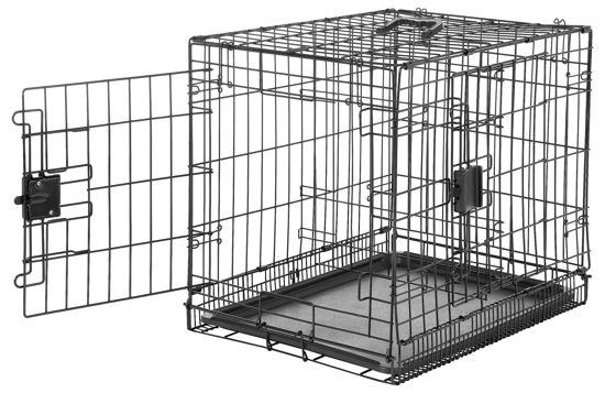 Picture of Amazon Basics - Durable,Foldable Metal Wire Dog Crate with Tray, Double Door, Divider, 24 x 18 x 20 Inches, Black