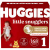 Picture of Huggies Size 1 Diapers, Little Snugglers Newborn Diapers, Size 1 (8-14 lbs), 168 Count