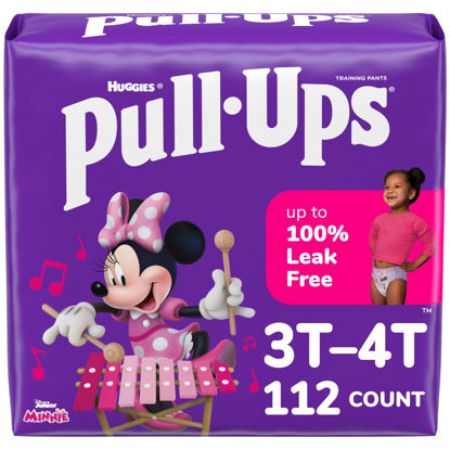 Picture of Pull-Ups Girls' Potty Training Pants, Size 3T-4T Training Underwear (32-40 lbs), 112 Count (4 Packs of 28)