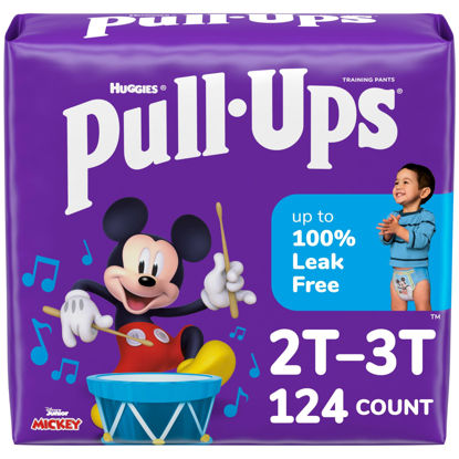 Picture of Pull-Ups Boys' Potty Training Pants, 2T-3T (16-34 lbs), 124 Count (4 Packs of 31)