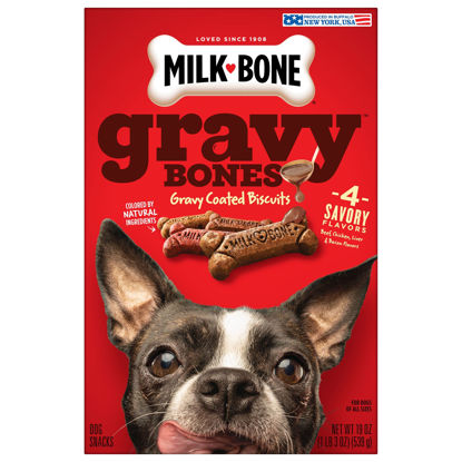 Picture of Milk-Bone Gravy Bones Dog Treats with 4 Savory Meat Flavors Coated in Gravy, 19 Ounce (Pack of 12)