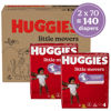 Picture of Huggies Size 4 Diapers, Little Movers Baby Diapers, Size 4 (22-37 lbs), 140 Ct (2 Packs of 70)