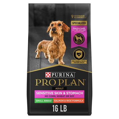 Picture of Purina Pro Plan Sensitive Skin and Stomach Adult Dog Food Small Breed Salmon and Rice Formula - 16 lb. Bag