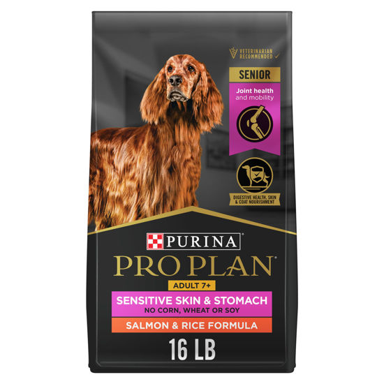 Picture of Purina Pro Plan Sensitive Skin and Stomach Dry Dog Food Senior Adult 7 Plus Salmon and Rice Formula - 16 lb. Bag