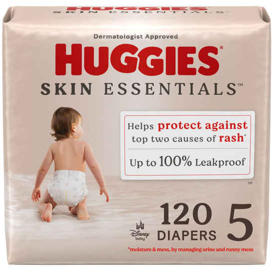 Picture of Huggies Size 5 Diapers, Skin Essentials Baby Diapers, Size 5 (27+ lbs), 120 Count (2 Packs of 60)