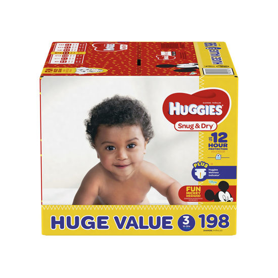 Picture of HUGGIES Snug & Dry Diapers, Size 3, 198 Count, HUGE PACK (Packaging May Vary)