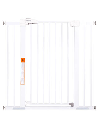 Picture of BABELIO 36" Extra Tall Dog Gate, 26''-40'' Wide Auto Close Baby Gate, Pressure Mounted Metal Pet Gate, Easy Install No Drilling, No Tools Required, with Wall Protectors and Extenders (White)