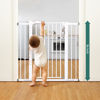 Picture of BABELIO 36" Extra Tall Dog Gate, 26''-40'' Wide Auto Close Baby Gate, Pressure Mounted Metal Pet Gate, Easy Install No Drilling, No Tools Required, with Wall Protectors and Extenders (White)