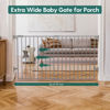 Picture of Babelio 31.5-55" No Bottom Bar Baby Gate Extra Wide, 2-in-1 Auto Close Dog Gate for The House, Stairs and Doorways, Safety Pet Gates with Large Walk Thru Door, Grey