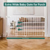 Picture of Babelio 31.5-55" No Bottom Bar Baby Gate Extra Wide, 2-in-1 Auto Close Dog Gate for The House, Stairs and Doorways, Safety Pet Gates with Large Walk Thru Door, White