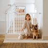 Picture of Babelio Metal Baby Gate, 29-48'' Auto Close Easy Install Pet Gate, Extra Wide Walk Thru Child Safety Gate, Pressure Mounted Dog Gate for Doorways & Stairs, with Y Spindle Rods