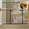 Picture of Cumbor 29.7-54.2" Wide Baby Gate for Stairs, Mom's Choice Awards Winner-Self Closing Dog Gate Indoor for Doorways, No Drilling Pressure Mounted Pet Gates for Kids, Easy Walk Through Safety Gate, Brown