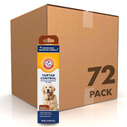 Picture of Arm & Hammer for Pets Tartar Control Enzymatic Toothpaste for Dogs | Reduces Plaque & Tartar Buildup | Safe for Puppies | Beef Flavor, 2.5 Ounces Dog Toothpaste - 72 Pack