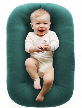 Picture of Snuggle Me Organic Bare | Baby Lounger & Infant Floor Seat | Newborn Essentials | Organic Cotton, Fiberfill | Moss