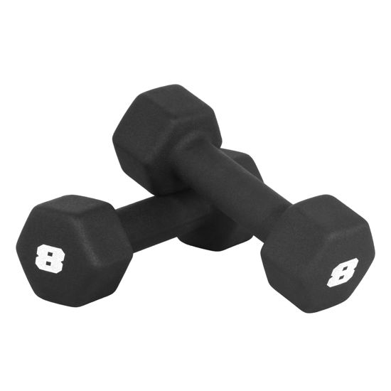 Picture of CAP Barbell Neoprene Dumbbell Weights, 8 lb Pair, Black