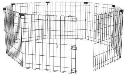 Picture of Amazon Basics Foldable Octagonal Metal Exercise Pet Play Pen for Dogs, Fence Pen, No Door, Extra Small, 60 x 60 x 24 Inches, black