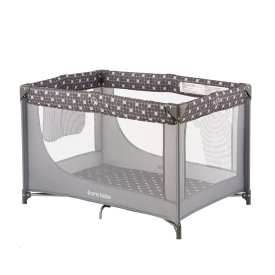 Picture of Pamo Babe Portable Crib Baby Playpen with Mattress and Carry Bag (Grey)