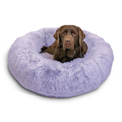 Picture of Best Friends by Sheri The Original Calming Donut Cat and Dog Bed in Shag Fur Lavender, Large 36"