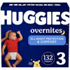 Picture of Huggies Size 3 Overnites Baby Diapers: Overnight Diapers, Size 3 (16-28 lbs), 132 Ct (2 Packs of 66)