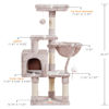 Picture of Heybly Cat Tree with Toy, Cat Tower condo for Indoor Cats, Cat House with Padded Plush Perch, Cozy Hammock and Sisal Scratching Posts, Muchroom HCT004SMU