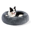 Picture of Bedsure Calming Dog Bed for Large Dogs - Donut Washable Large Pet Bed, 36 inches Anti Anxiety Round Fluffy Plush Faux Fur Dog Bed, Fits up to 100 lbs Pets, Dark Grey