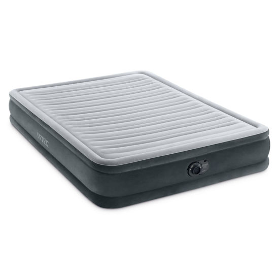 Picture of INTEX 67769ED Dura-Beam Deluxe Comfort-Plush Mid-Rise Air Mattress: Fiber-Tech - Queen Size - Built-in Electric Pump - 13in Bed Height - 600lb Weight Capacity