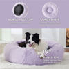 Picture of Bedsure Calming Dog Bed for Large Dogs - Donut Washable Large Pet Bed, 36 inches Anti-Slip Round Fluffy Plush Faux Fur Dog Bed, Fits up to 100 lbs Pets, Purple