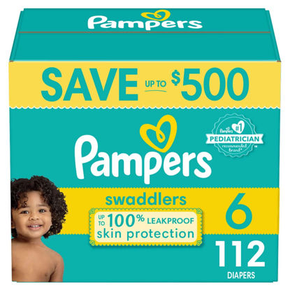 Picture of Pampers Swaddlers Diapers, Size 6 (35+ Pounds), 112 Count