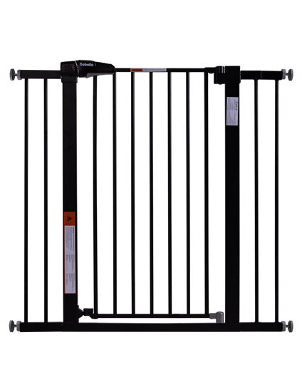 Picture of BABELIO 36" Extra Tall Dog Gate, 26''-40'' Wide Auto Close Baby Gate, Pressure Mounted Metal Pet Gate, Easy Install No Drilling, No Tools Required, with Wall Protectors and Extenders (Black)