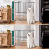 Picture of BABELIO 36" Extra Tall Dog Gate, 26''-40'' Wide Auto Close Baby Gate, Pressure Mounted Metal Pet Gate, Easy Install No Drilling, No Tools Required, with Wall Protectors and Extenders (Gray)