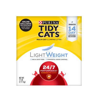 Picture of Purina Tidy Cats LightWeight, Low Dust, Clumping Cat Litter Odor Control 24/7 Performance Multi Cat Litter - 17 Pound (Pack of 1)