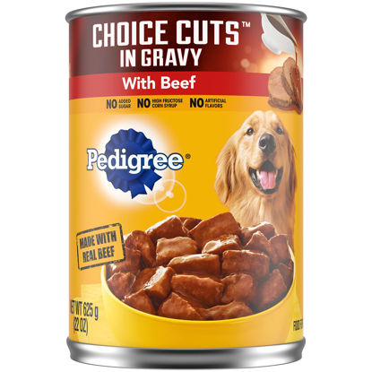 Picture of PEDIGREE CHOICE CUTS IN GRAVY Adult Canned Soft Wet Dog Food with Beef, 22 oz. Cans (Pack of 12)