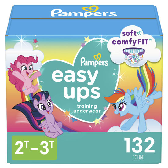 Picture of Pampers Easy Ups Girls & Boys Potty Training Pants - Size 2T-3T, 132 Count, My Little Pony Training Underwear