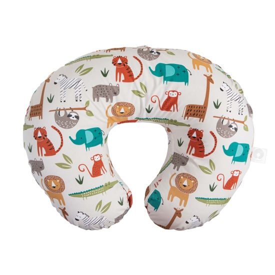 Picture of Boppy Nursing Pillow Original Support, Neutral Jungle Colors, Ergonomic Nursing Essentials for Bottle and Breastfeeding, Firm Fiber Fill, with Removable Nursing Pillow Cover, Machine Washable