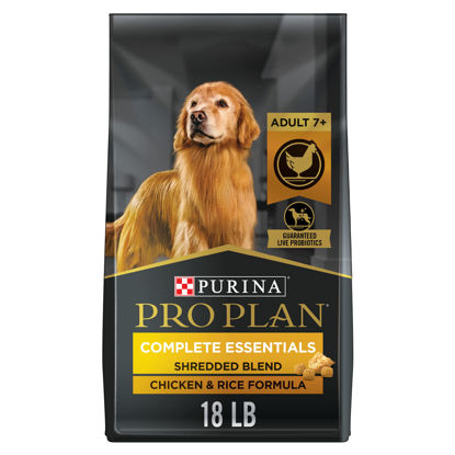 Picture of Purina Pro Plan Senior Dog Food With Probiotics for Dogs, Shredded Blend Chicken & Rice Formula - 18 lb. Bag