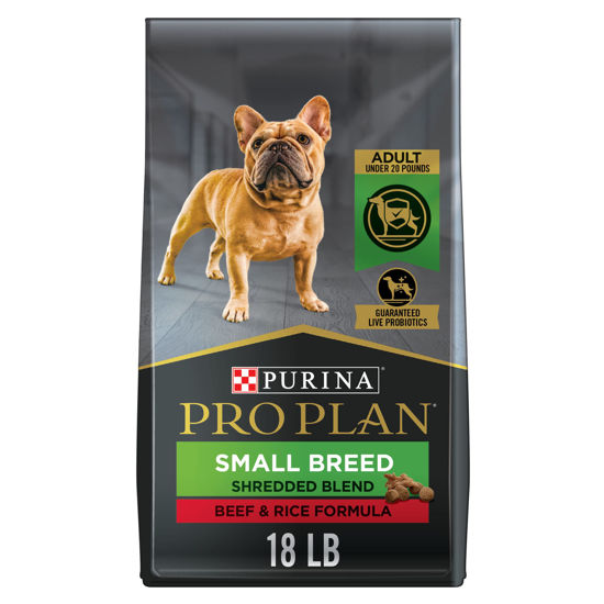 Picture of Purina Pro Plan High Protein Small Breed Dog Food, Shredded Blend Beef & Rice Formula - 18 lb. Bag