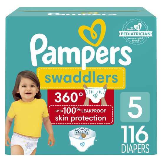 Picture of Pampers Swaddlers 360 Pull-On Diapers, Size 5, 116 Count, One Month Supply, for up to 100% Leakproof Skin Protection and Easy Changes