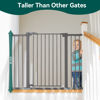 Picture of BABELIO 36 Inch Tall Metal Baby Gate, 29-48" Auto Close Pressure Mounted Dog Gate for Stairs、Doorways & Hallway, Protector Basics Easy Walk Thru Pet Gate, Child Gate with 4*Wall Cups,Gray