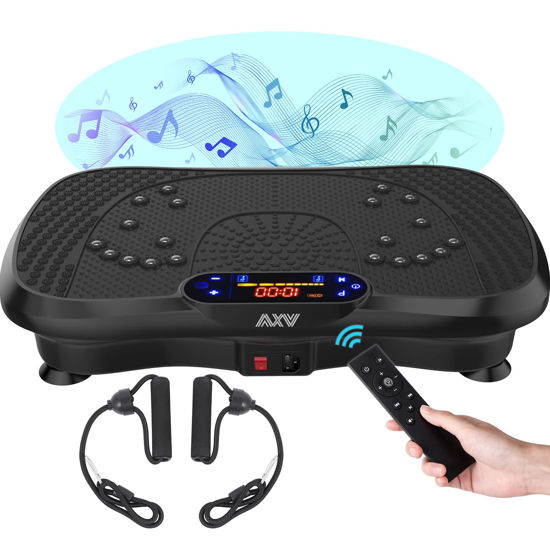 Picture of AXV Vibration Plate Fitness Platform Exercise Machine Vibrating Lymphatic Drainage Shaking Full Body Shaker Workout Vibrate Stand Shake Board Sport Gym for Weight Loss Fat Burner for Women Men