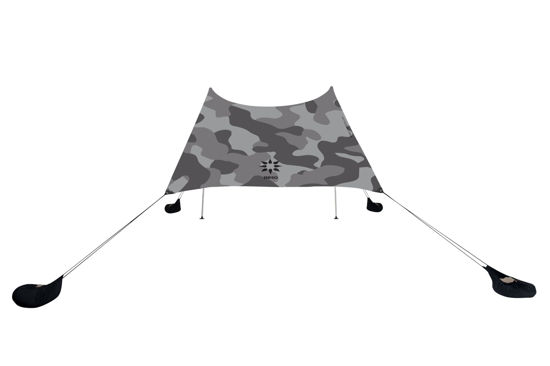 Picture of Neso Tents Grande Beach Tent, 7ft Tall, 9 x 9ft, Reinforced Corners and Cooler Pocket (Grey Camo)