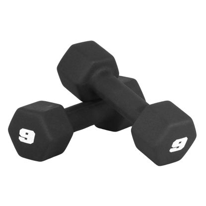 Picture of CAP Barbell Neoprene Dumbbell Weights, 9 lb Pair, Black