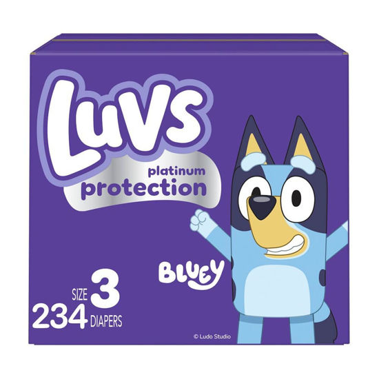 Picture of Luvs Platinum Protection Bluey Baby Diapers, Size 3, 234 Count, Disposable Baby Diapers (Packaging May Vary)