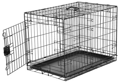 Picture of Amazon Basics - Durable, Foldable Metal Wire Dog Crate with Tray, Single Door, 30 x 19 x 21 Inches, Black