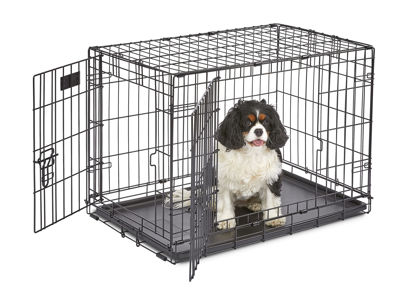 Picture of MidWest Homes for Pets Newly Enhanced Double Door iCrate Dog Crate, Includes Leak-Proof Pan, Floor Protecting Feet, Divider Panel & New Patented Features