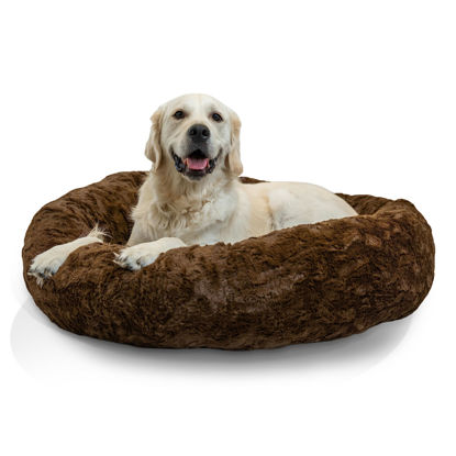 Picture of Best Friends by Sheri The Original Calming Donut Cat and Dog Bed in Lux Fur Dark Chocolate, Large 36"