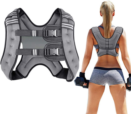 Picture of Prodigen Running Weight Vest for Men Women Kids 16 Lbs, Body Weight Vests for Training Workout, Jogging, Cardio, Walking Elite Adjustable Weighted Vest Workout Equipment-Gray,16lbs