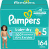 Picture of Pampers Baby Dry Diapers - Size 5, One Month Supply (164 Count), Absorbent Disposable Diapers