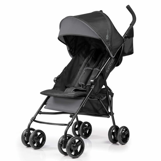 Picture of Summer Infant, 3D Mini Convenience Stroller - Lightweight Stroller with Compact Fold MultiPosition Recline Canopy with Pop Out Sun Visor and More - Umbrella Stroller for Travel and More, Gray