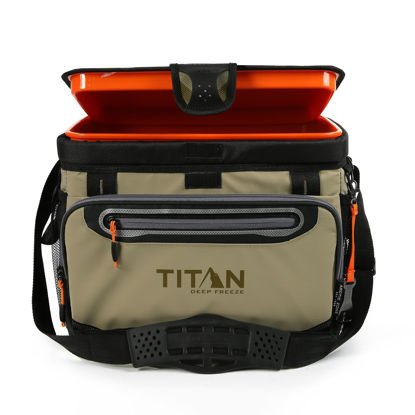 Picture of Titan Deep Freeze Cooler - Father's Day Gifts - 30 Can Zipperless Hardbody Cooler - Deep Freeze Insulation, HardBody Liner, and SmartShelf - Moss